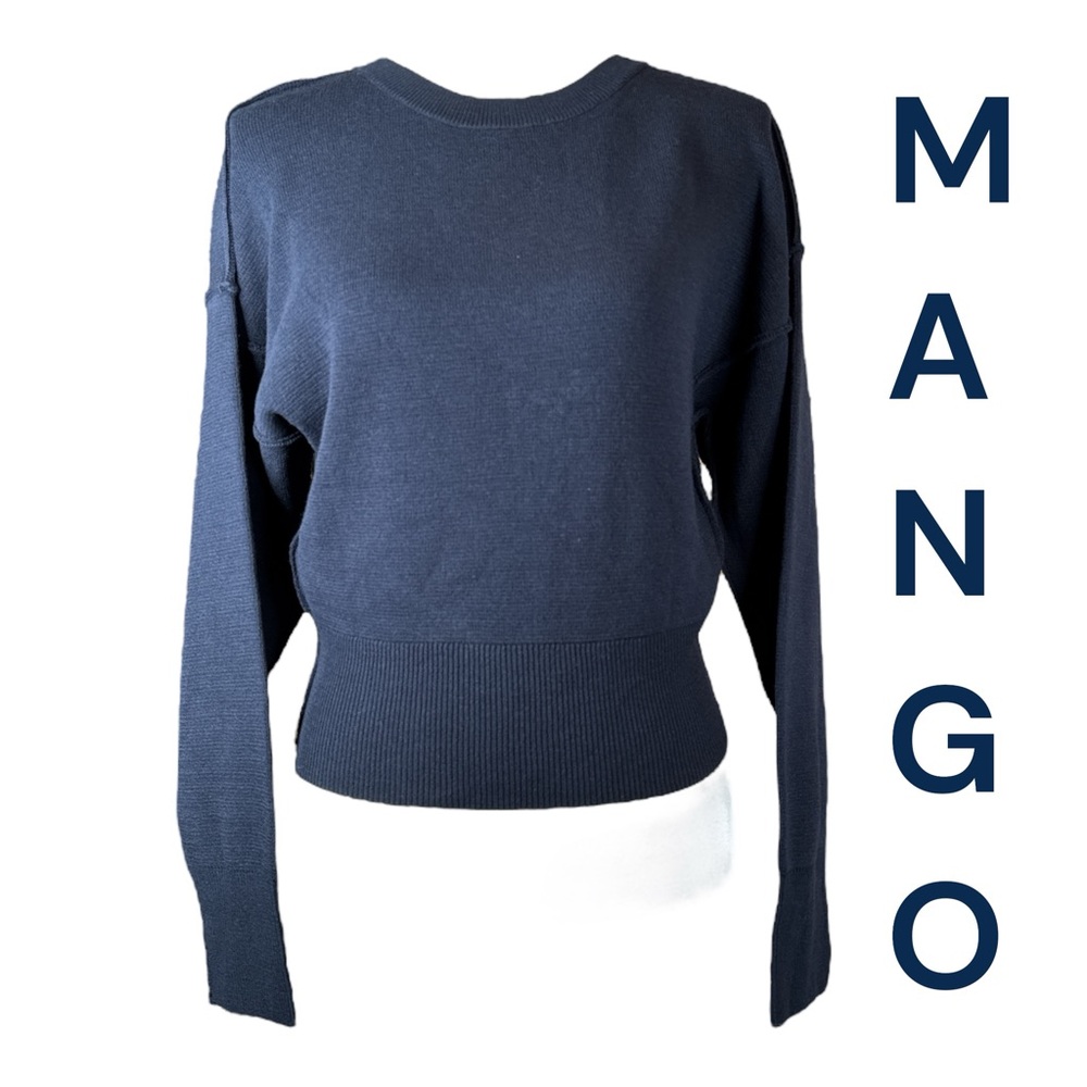 Mango Grechen Navy Blue Sweater, Size L.